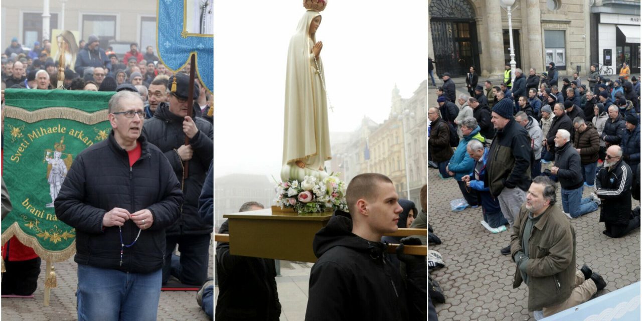 FOTO Muškarci i ove subote na koljenima: Fred Matić među protuprosvjednicima