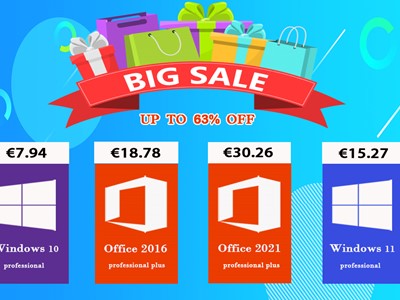 Windows 10 Pro 7,94 €, Office 2016 Pro 18,78 €
