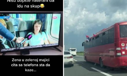 VIDEO Vučićeve pristaše putuju na skup u Beograd: Žena s mobitela čitala zašto dolazi