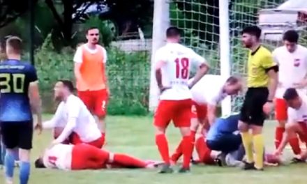 (VIDEO) STRAŠNE SCENE IZ SRBIJE!  Brutalan sudar glavama, suigrači u potpunom šoku