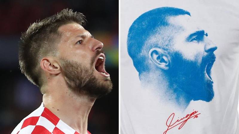 Nevjerojatna sličnost!  Petković se nakon gola proslavio kao jedan igrač na navijačkoj majici….