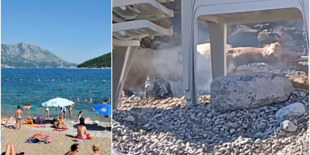 VIDEO Šok na popularnoj jadranskoj plaži: Iza ležaljki postavili ražanj i pekli janje!